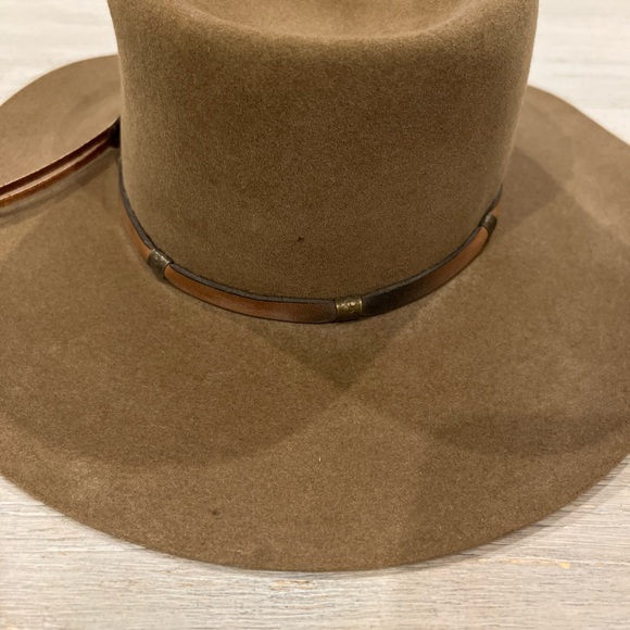 VTG The Roundup 4X Beaver Quality Western Hat Leather Metal Strap SZ 6 3/4 - Picture 10 of 14